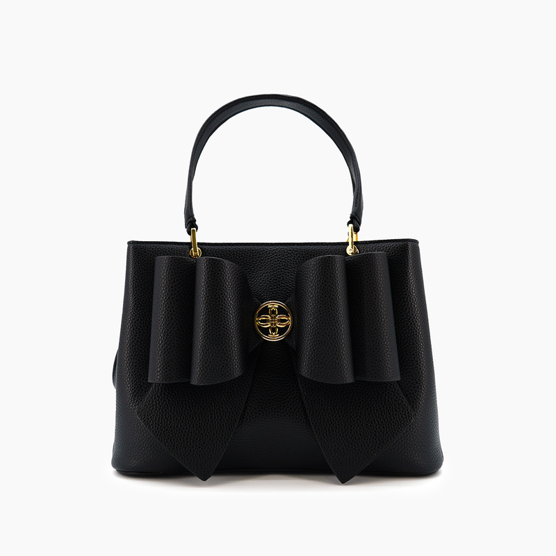 Jesse Bow Vegan Crossbody Bag: Black