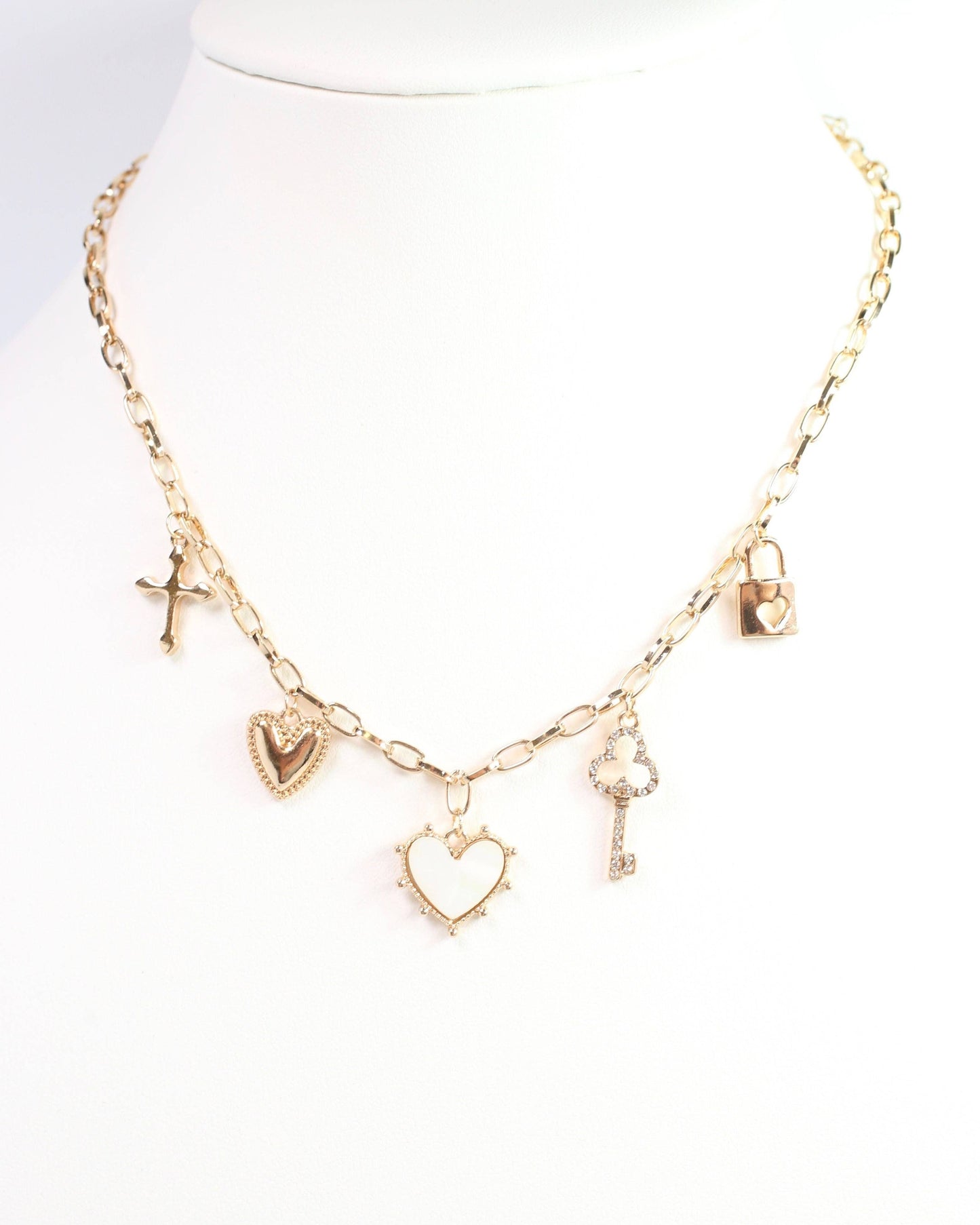 Key to My Heart Charm Necklace Gold