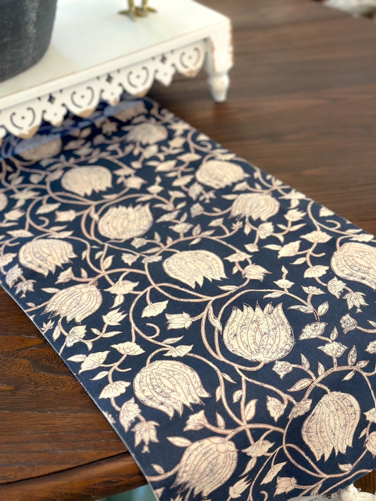 Table Runner Navy Print