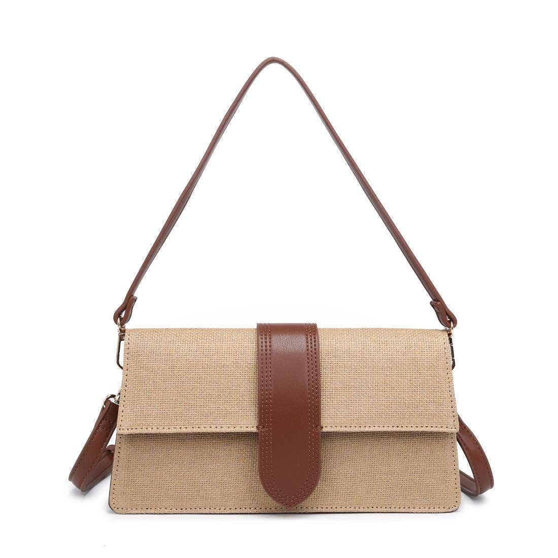 Violet - Straw Crossbody: Natural Tan