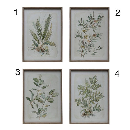 Wood Framed Glass Botanical Print