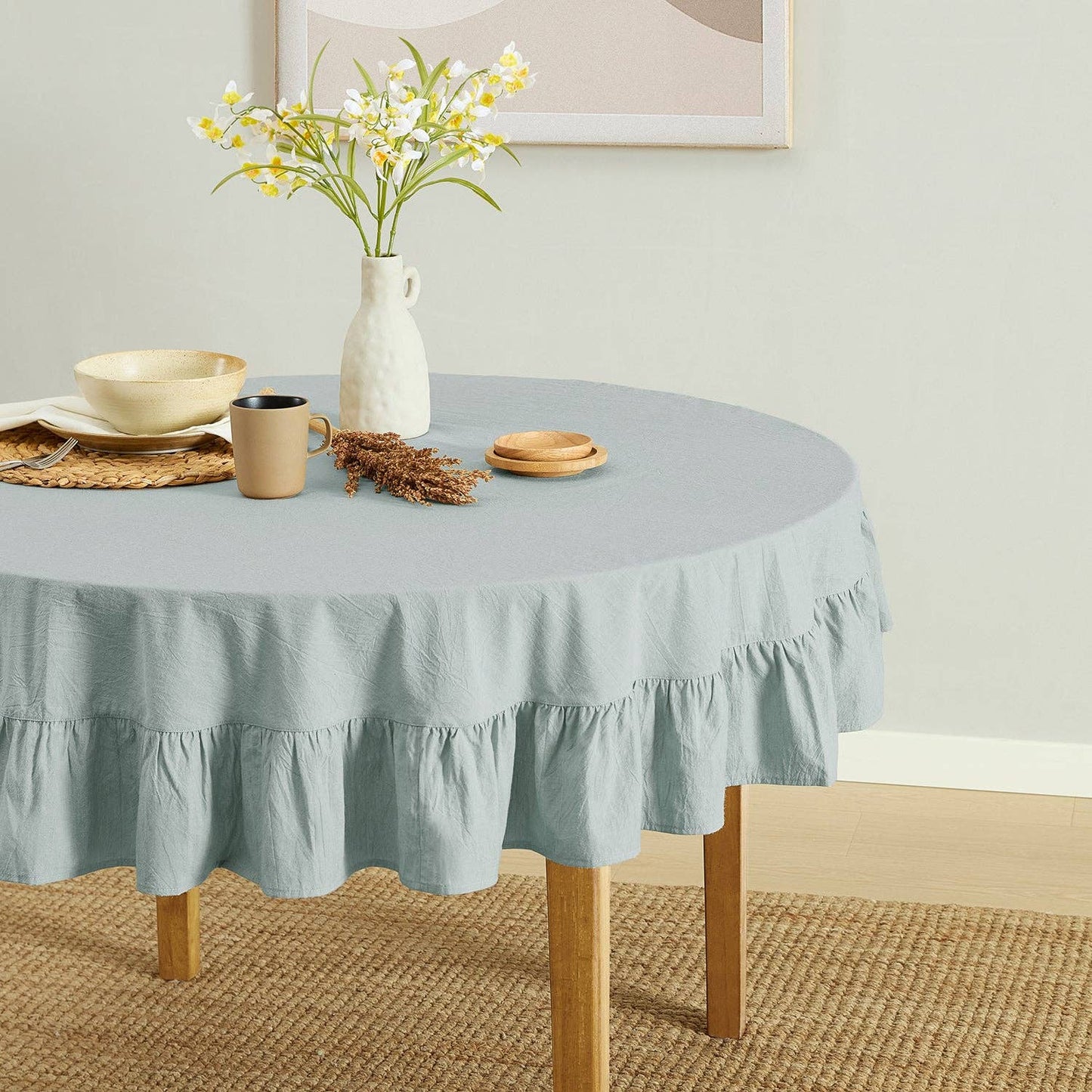 Corcovado Tablecloth (Slate Blue): 60" round