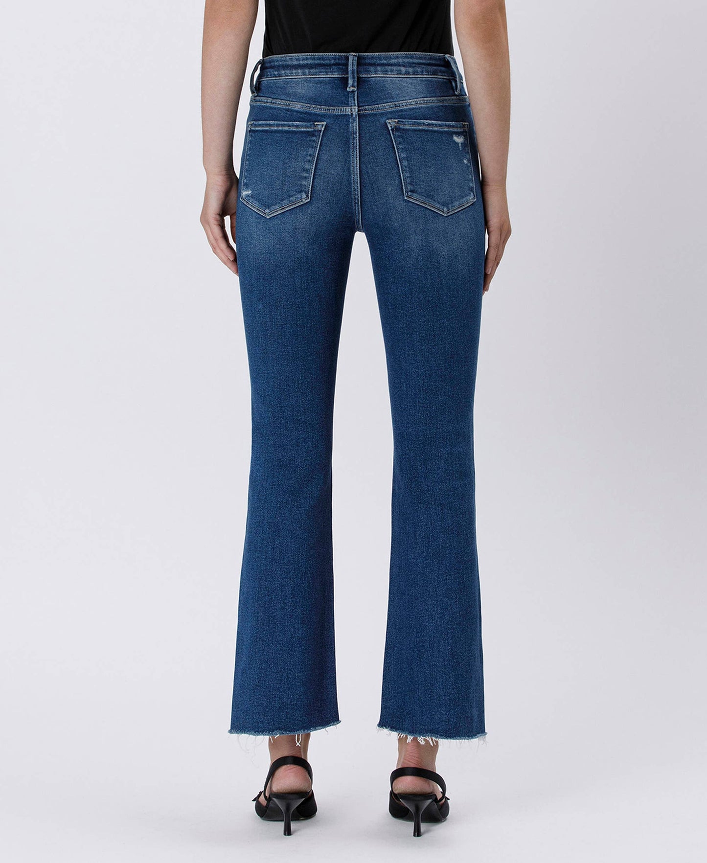 HIGH RISE RAW SIDE STEP HEM BOOTCUT JEANS LV1476: LOVE CRAFT, 26