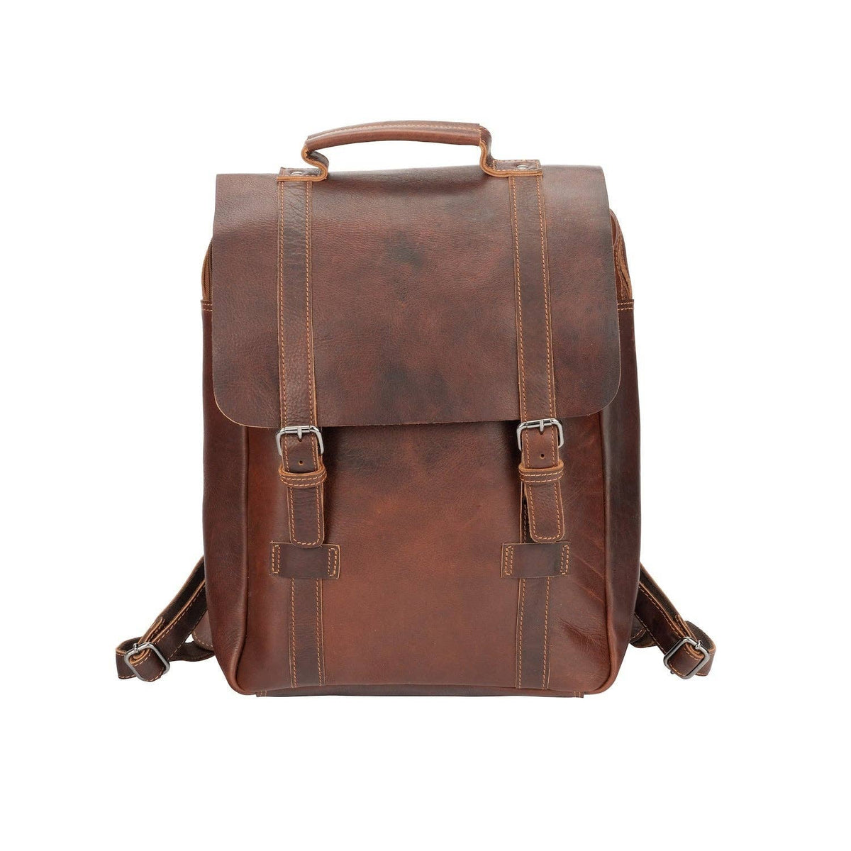 Leather Laptop Backpack Melbourne Sandal GW2023SAN: Brown