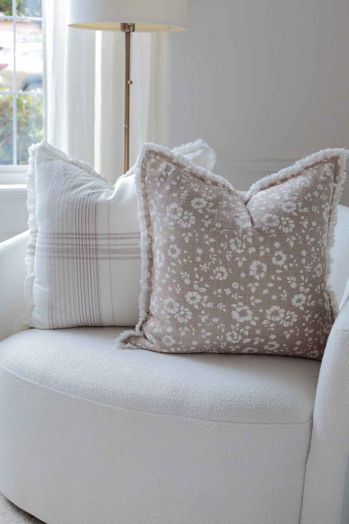 Plaid Fringe Pillow  | Fleur + Fray Collection