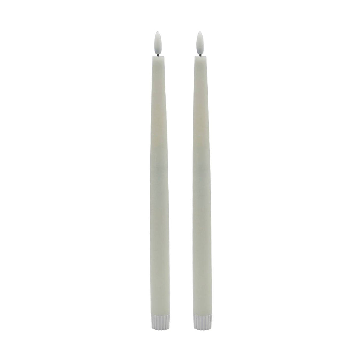 2 Piece Tall White Flameless Taper Candle