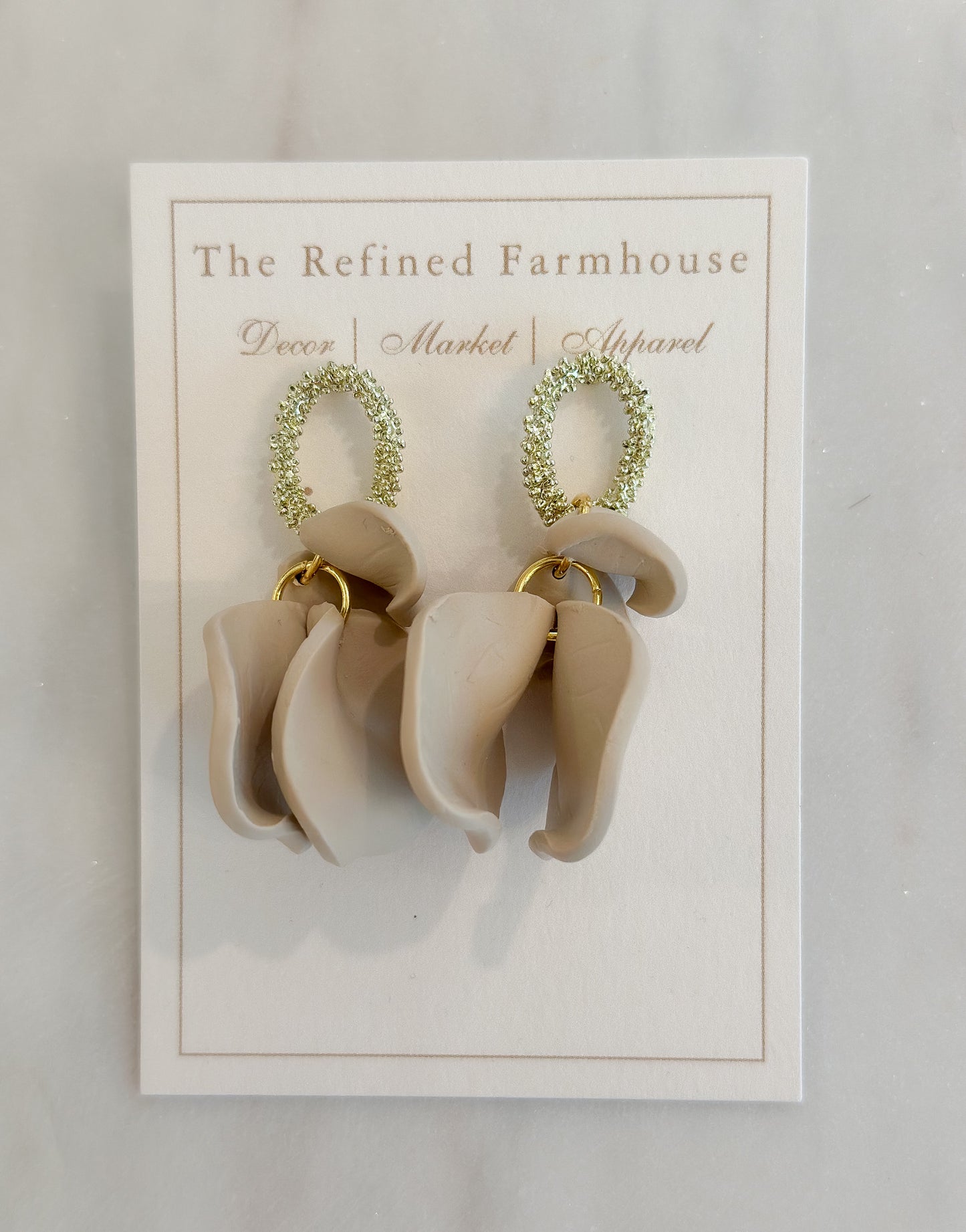 Petal Earrings w/Gold Trim