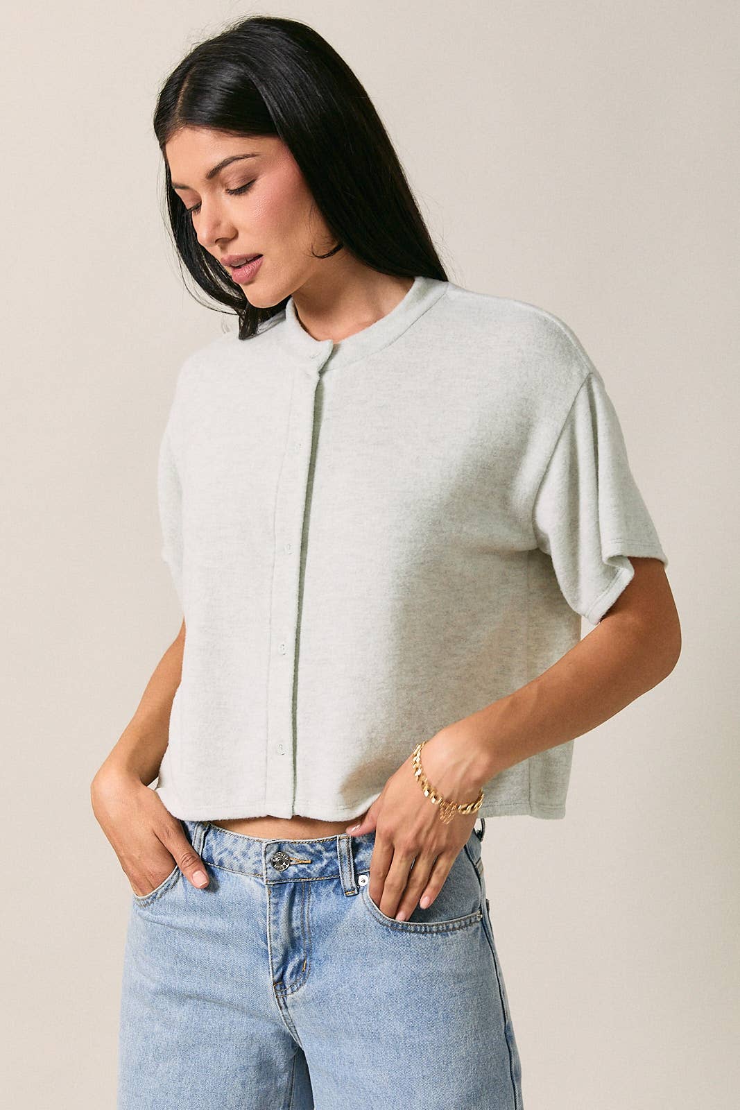 CCloud Soft Button Knit Top