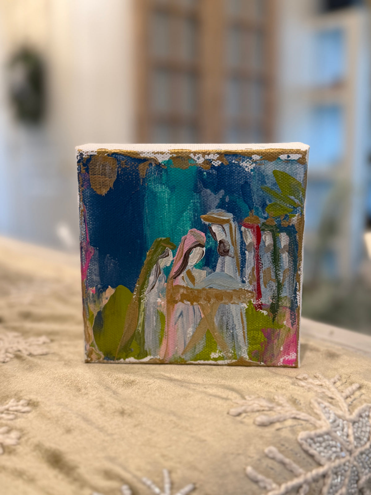 5X5 Hand painted nativity