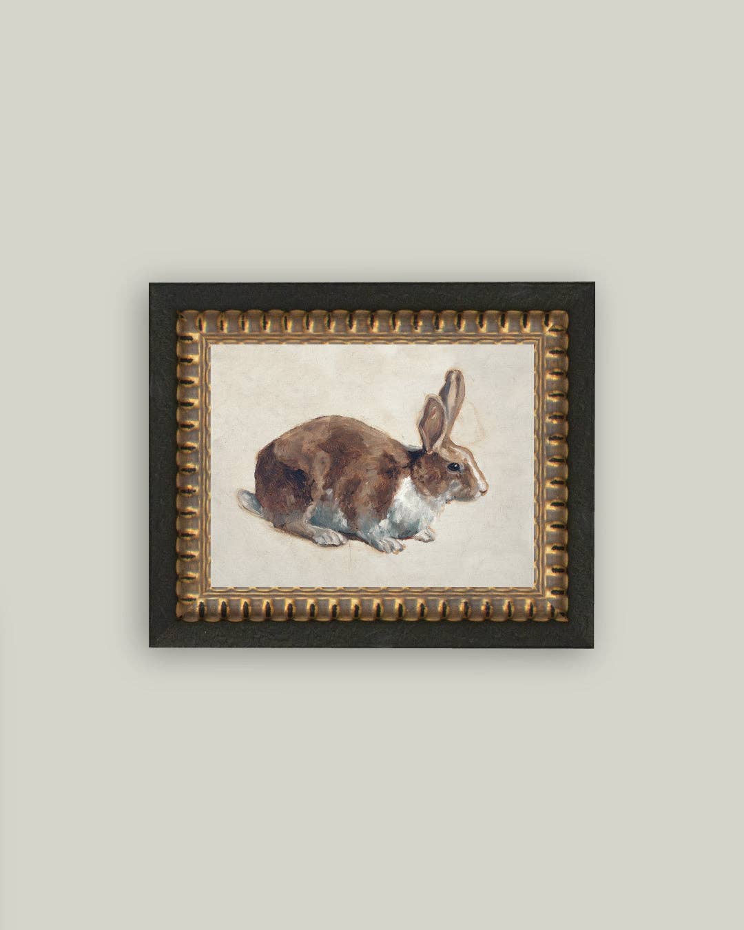 Rabbit Framed Antique Art: 7x5
