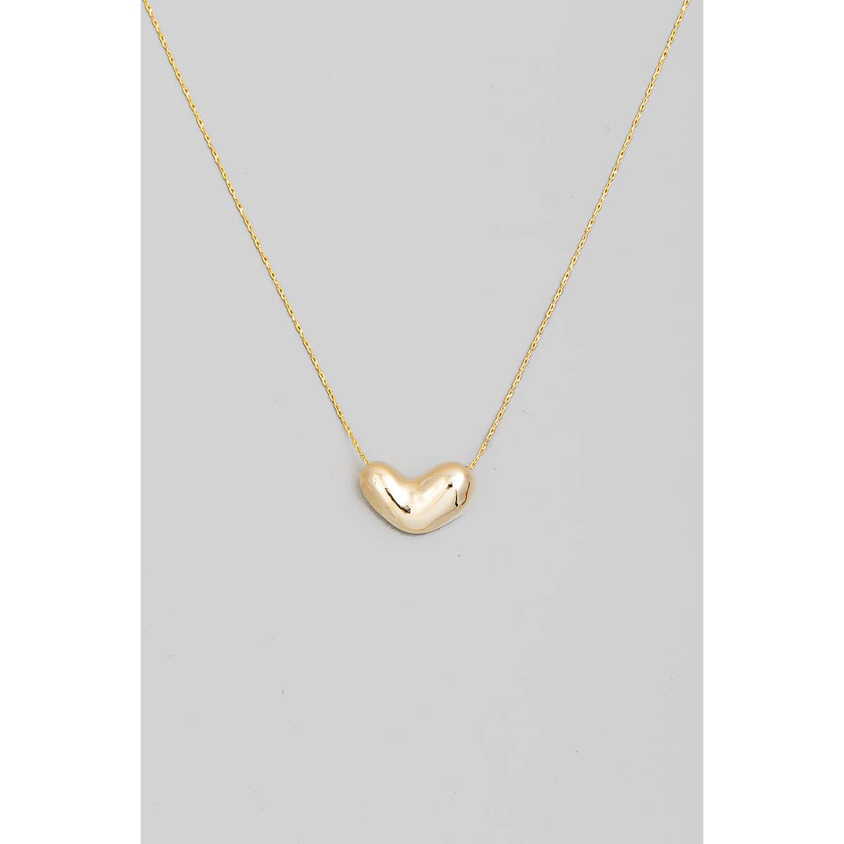 Bubble Heart Pendant Necklace: Gold