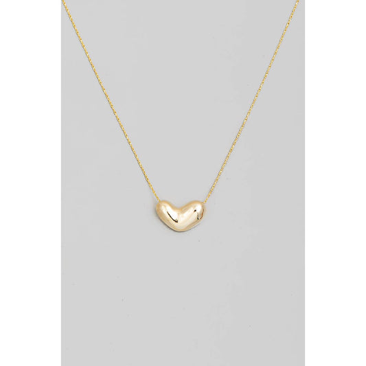 Bubble Heart Pendant Necklace: Gold