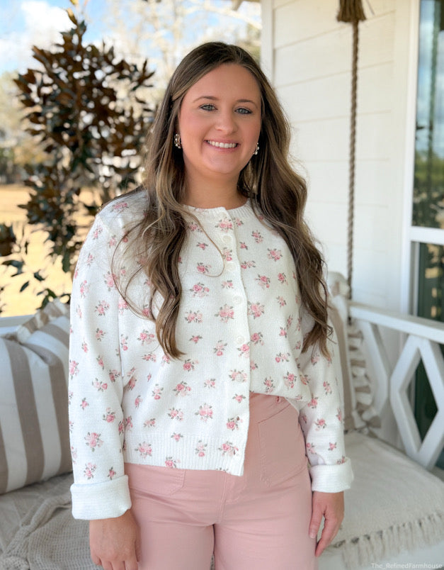 The Rosalie Floral Knit Cardigan