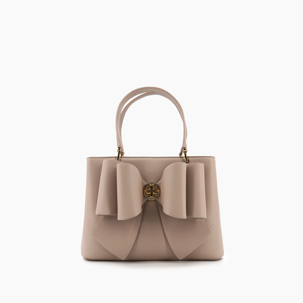 Jesse Bow Vegan Crossbody Bag: Beige