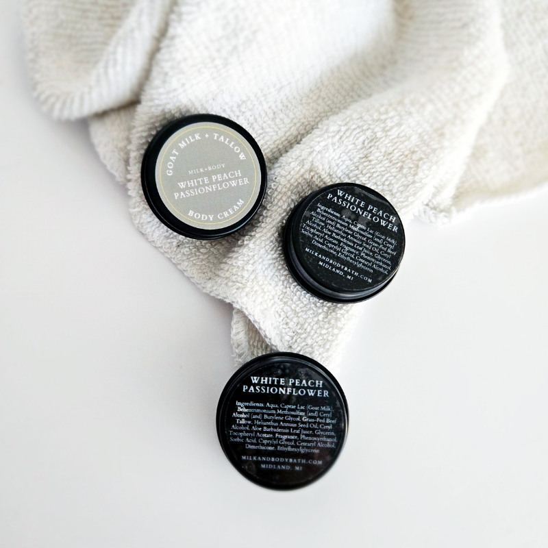 Mini Peach Passionflower Goat Milk + Tallow Body Cream