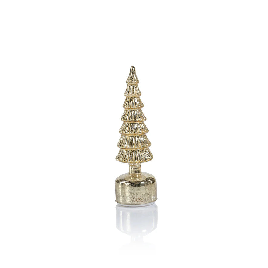 Alpine Rotating LED Tree - Antique Gold