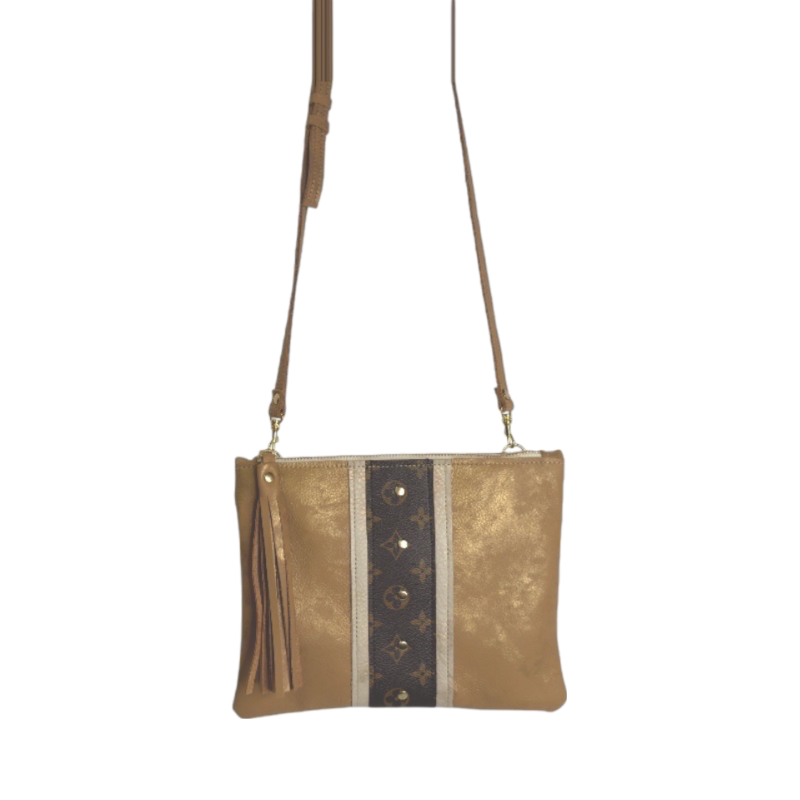 Caroline Crossbody In  Bronze Leather | Upcycled LV