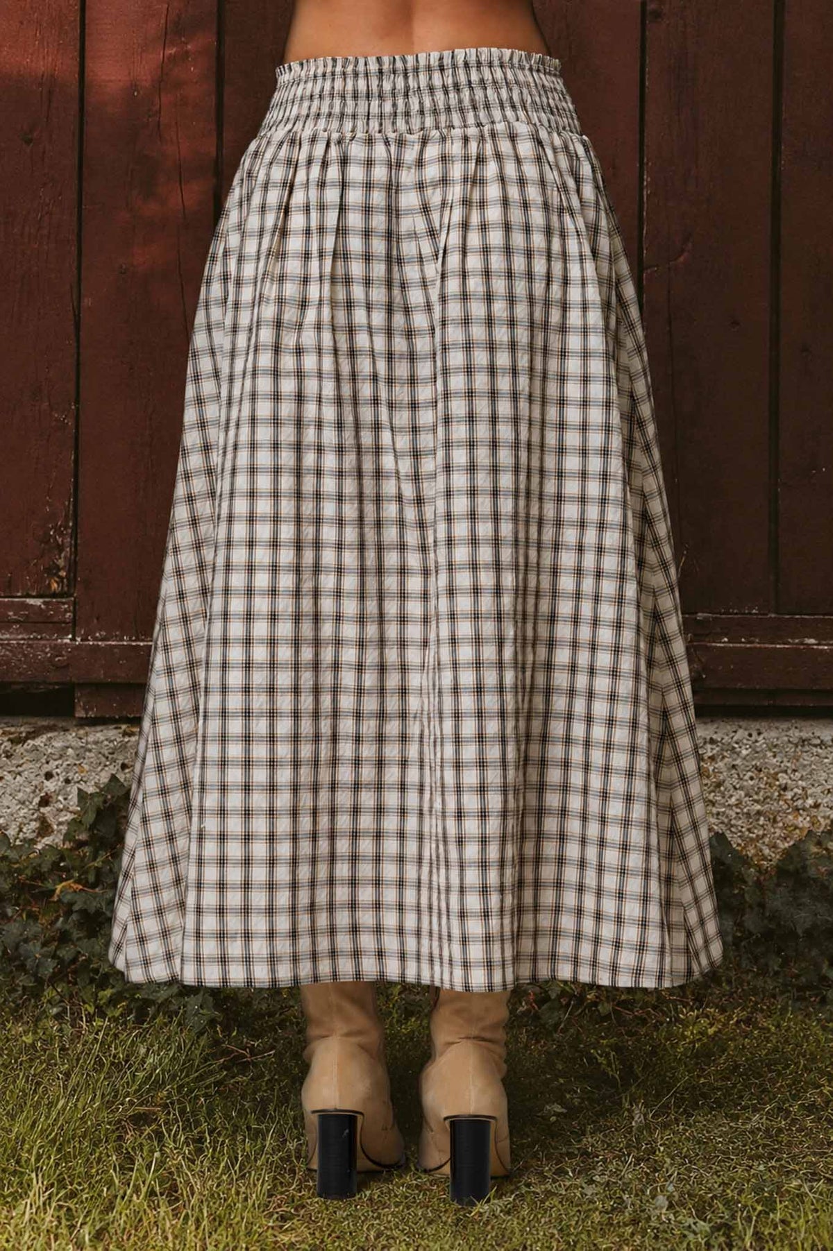 The Emerson Plaid Midi Skirt
