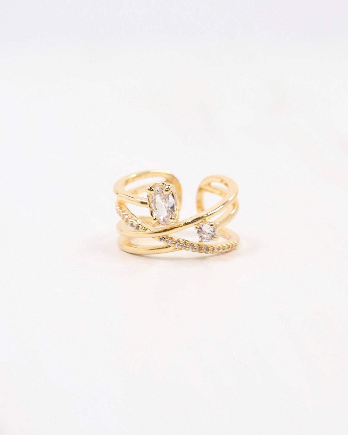 Reneau Crisscross Ring Gold