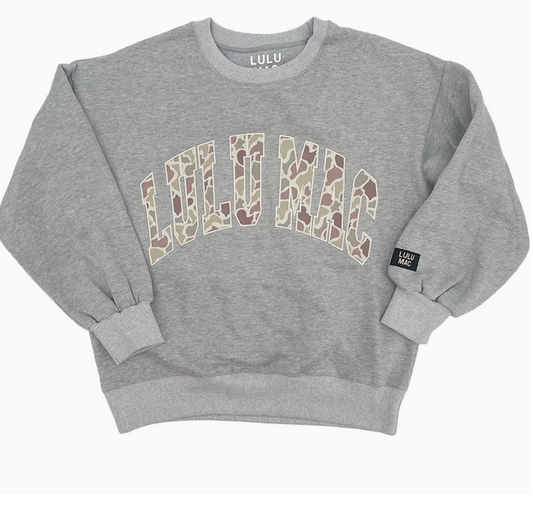 LULU MAC camo light Grey sweatshirt