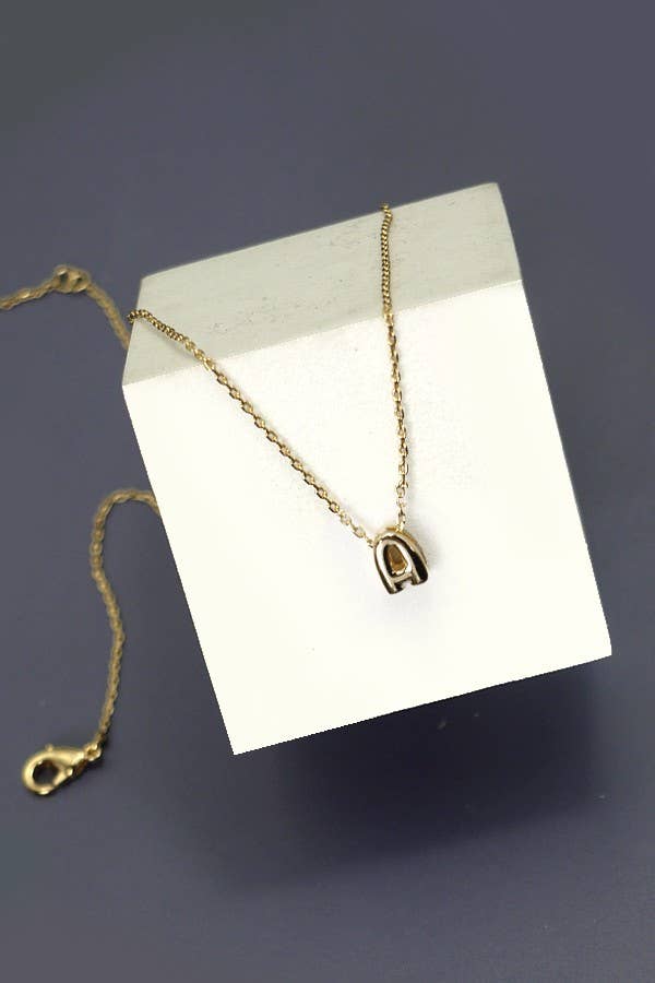 MINI PERSONALIZED INITIAL 3D BUBBLE LETTER NECKLACE | 80N324: A