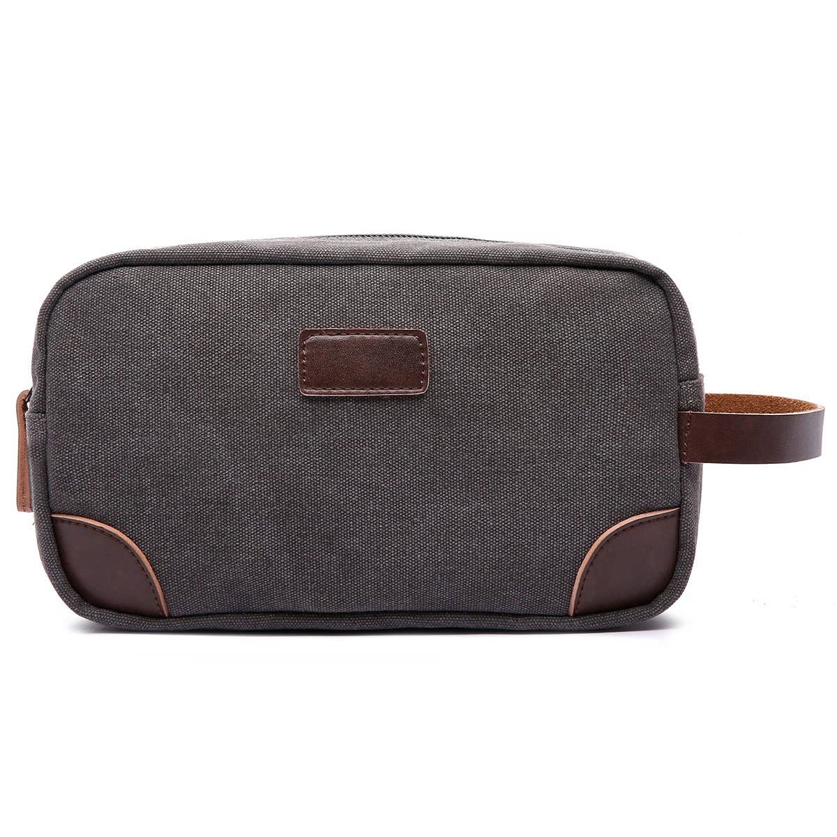 Canvas and Leather Dopp Grey