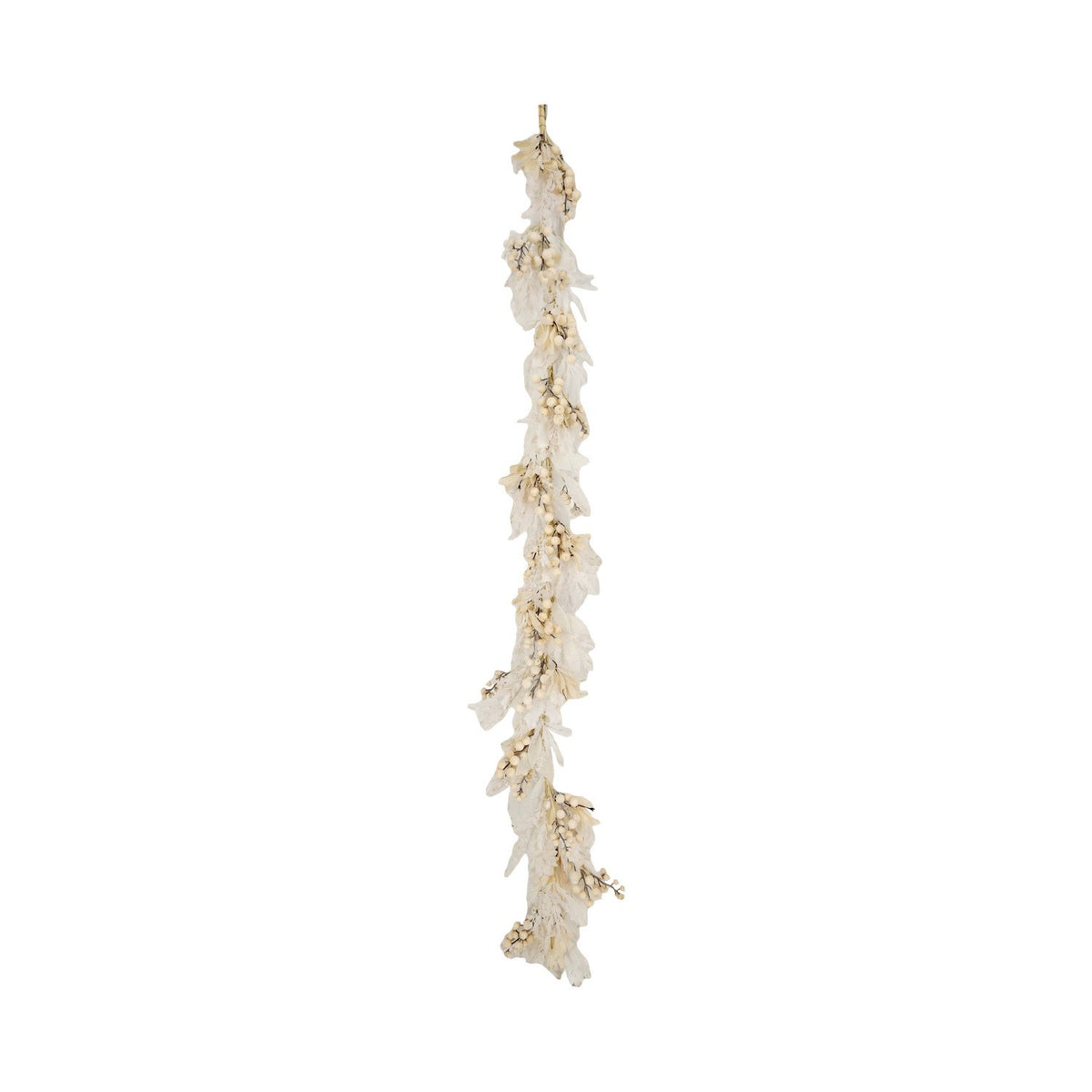 Faux Flocked Botanicals Garland with Berries & Mistletoe | 72"
