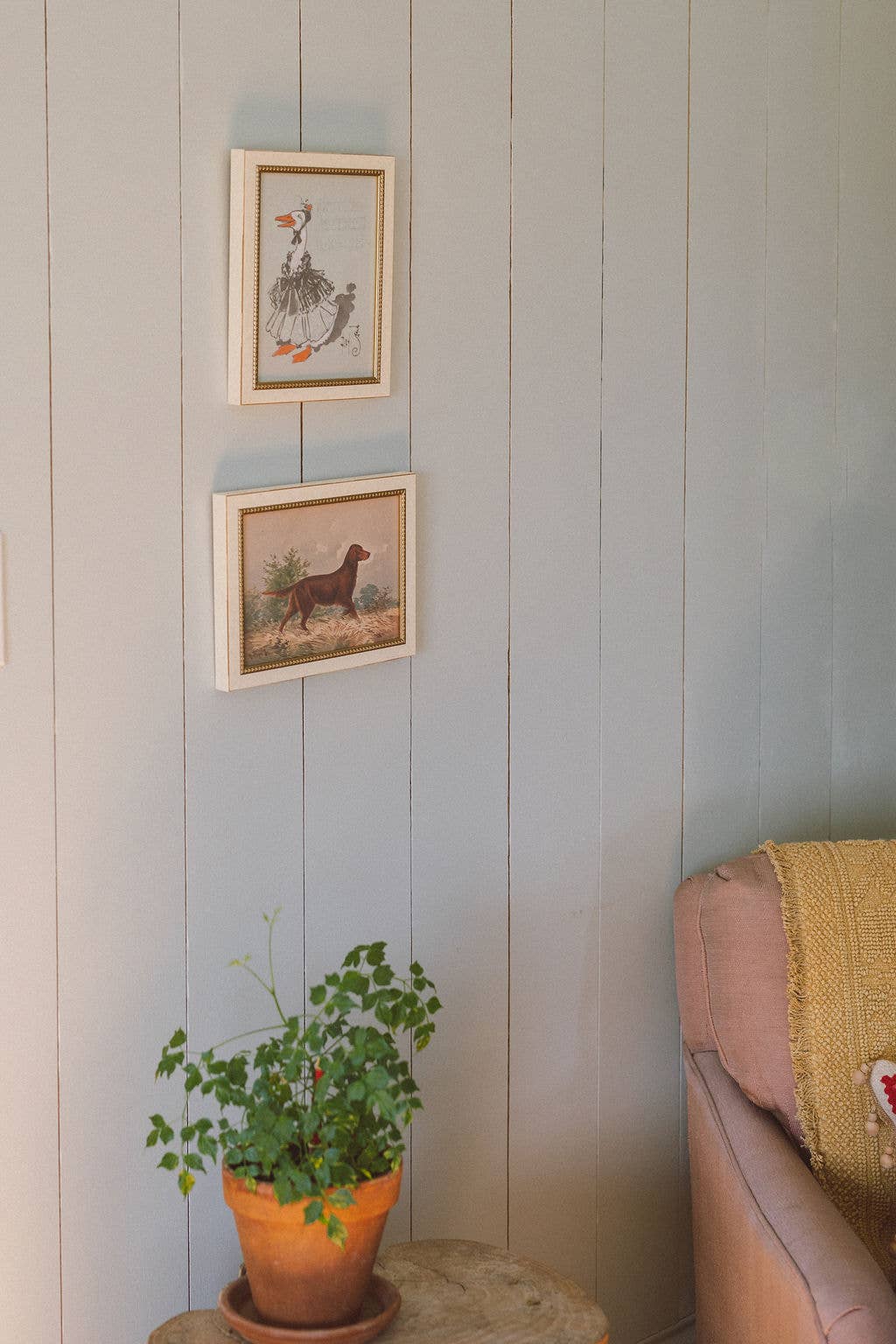 Standing Retriever Framed Antique Art: 6x4