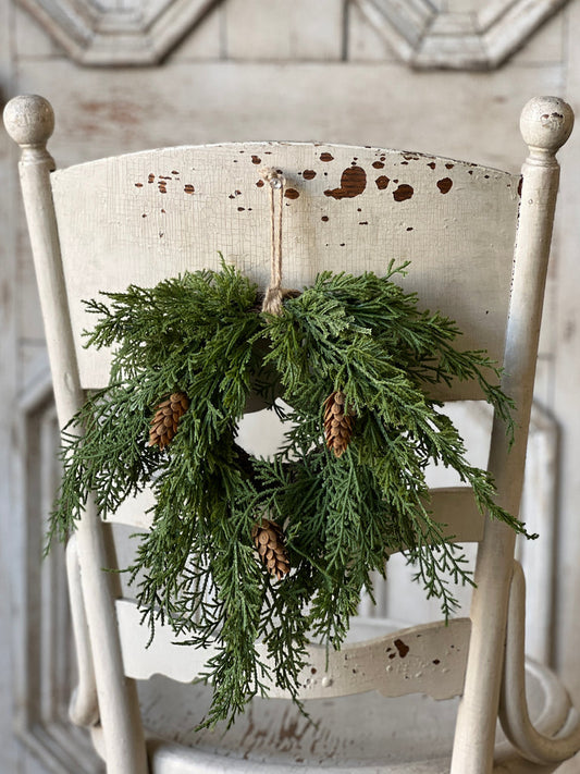 14" Mini Cedar Hanging Wreath