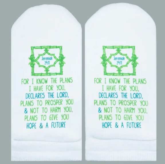 Jeremiah 29:11 I know the plans Socks