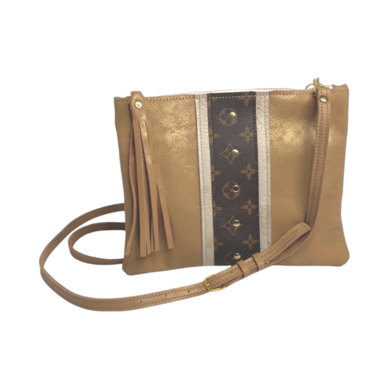 Caroline Crossbody In  Bronze Leather | Upcycled LV