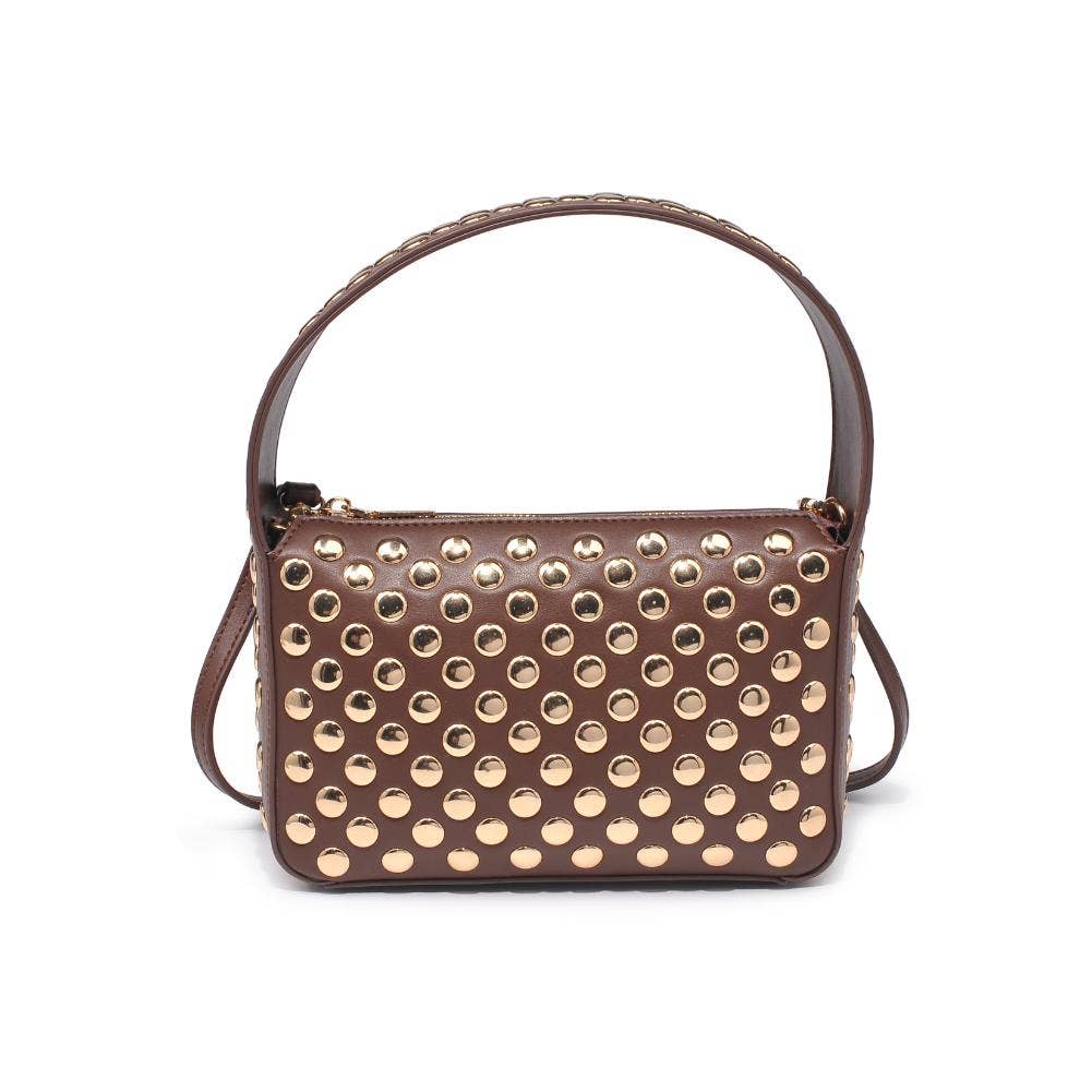 Isabel Studded Crossbody: Chocolate