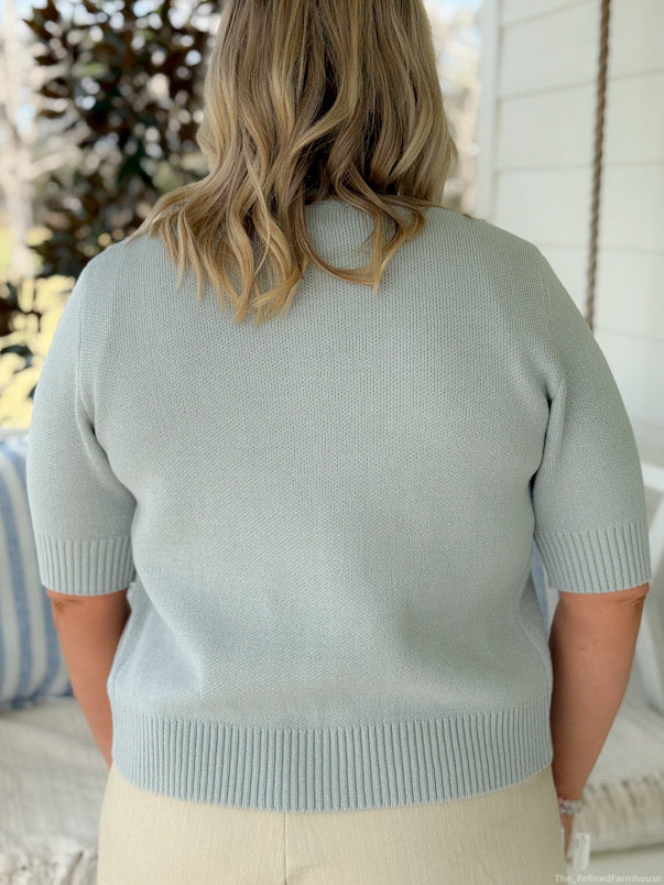 The Daisy Embroidered Knit Cardigan – Sage