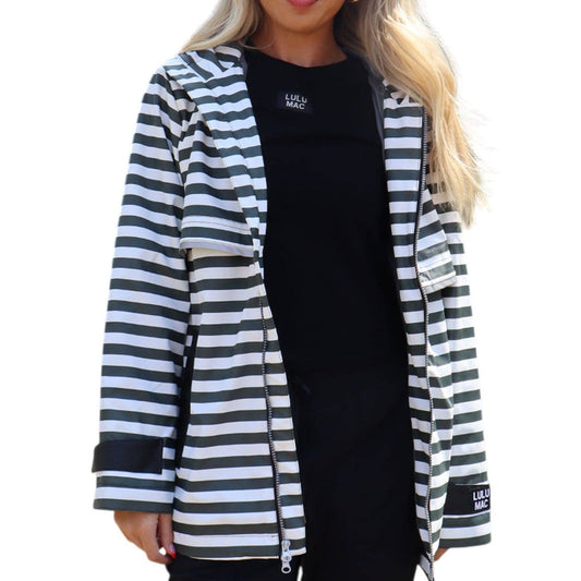 Lulu Mac Raincoat Darby Black/White: Black/White