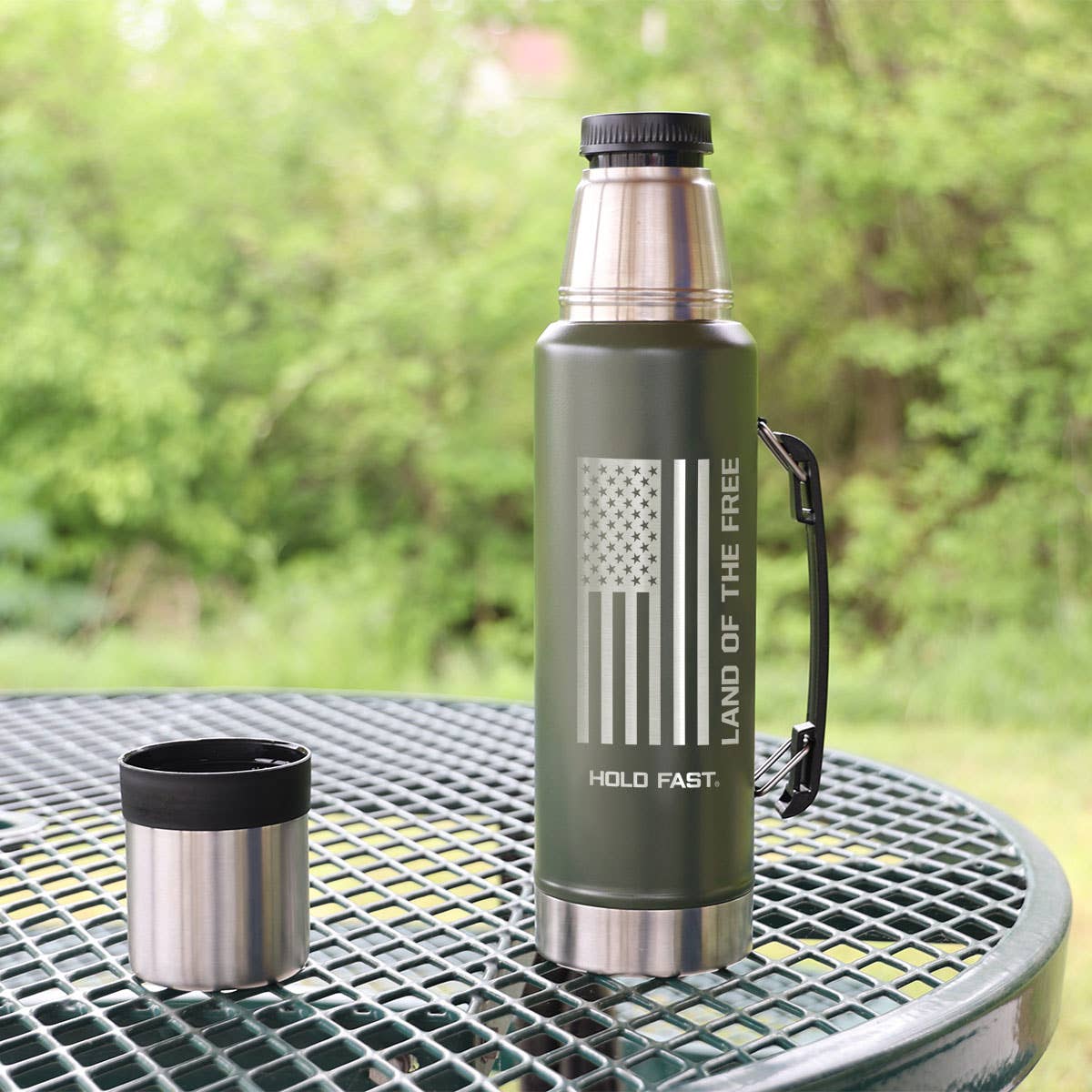HOLD FAST Green Flag 42 oz Magnum Steel Drink Tank: Green
