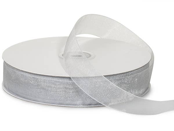 Sheer Organza Gift Packaging Ribbon: Denim Blue, 1 Pack, 7/8"x100 yards