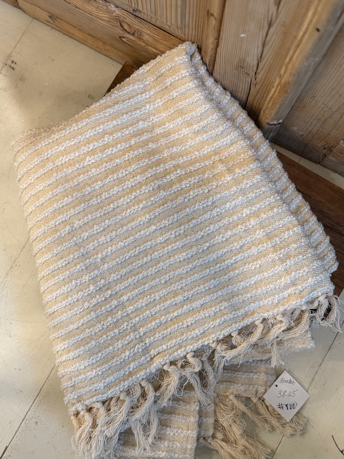 Striped w/Gold Metallic Blanket
