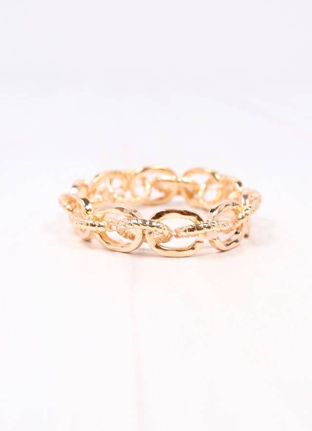 Mason Link Stretch Bracelet Gold