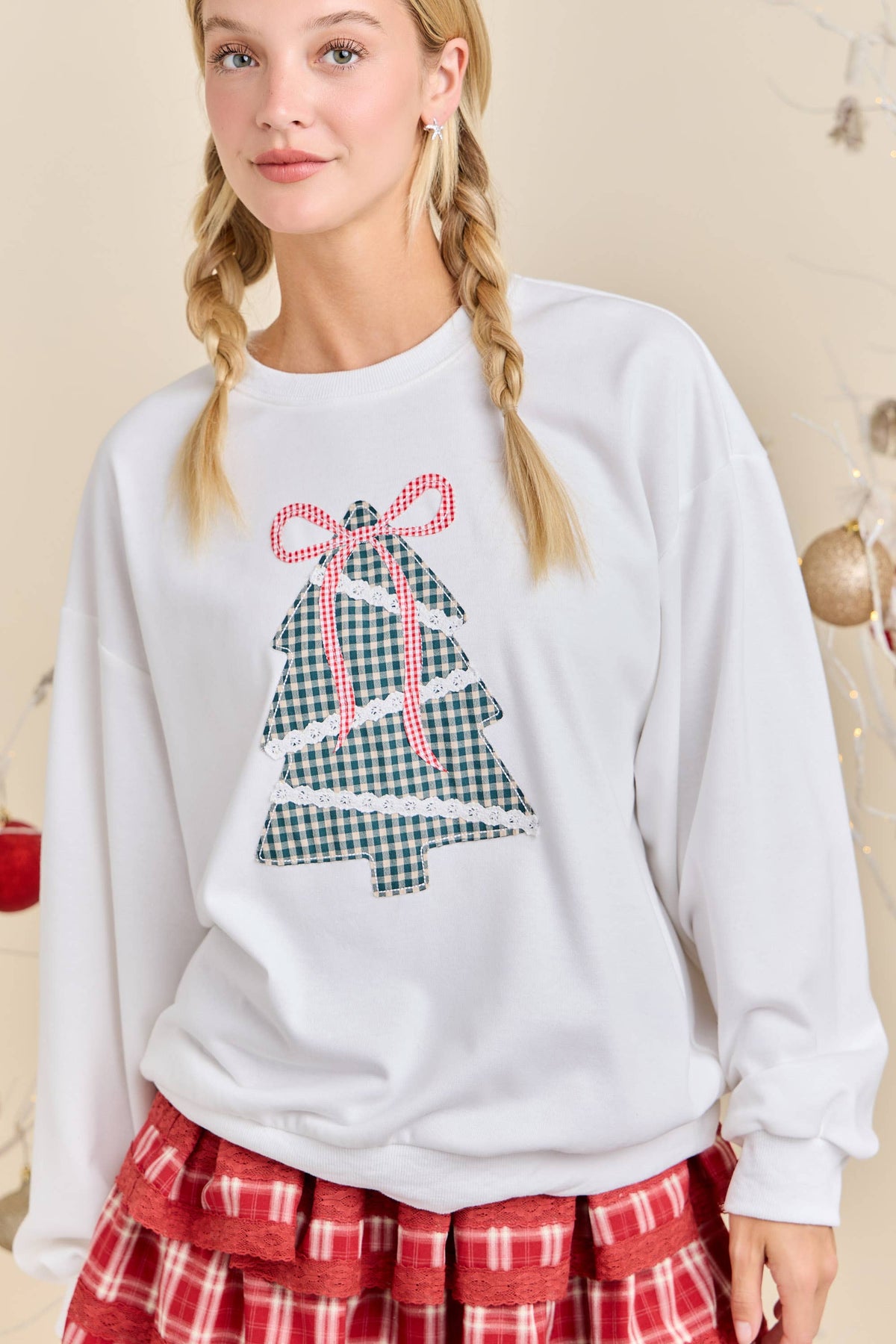 Holiday Plaid Tree Sweatshirt