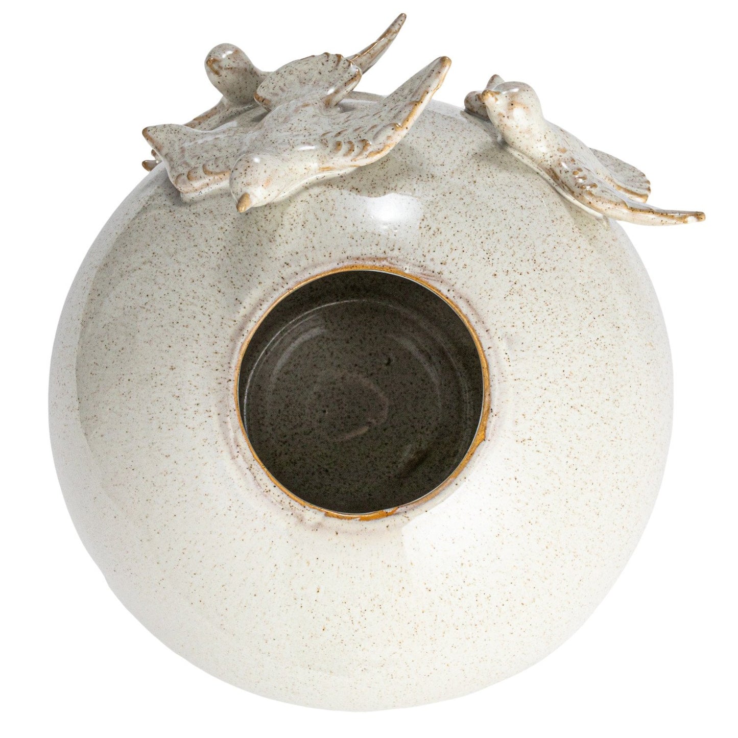 Handmade Stoneware Vase w/ Birds