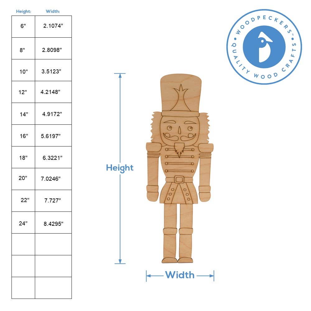 Nutcracker Cutout with Detail: 12"