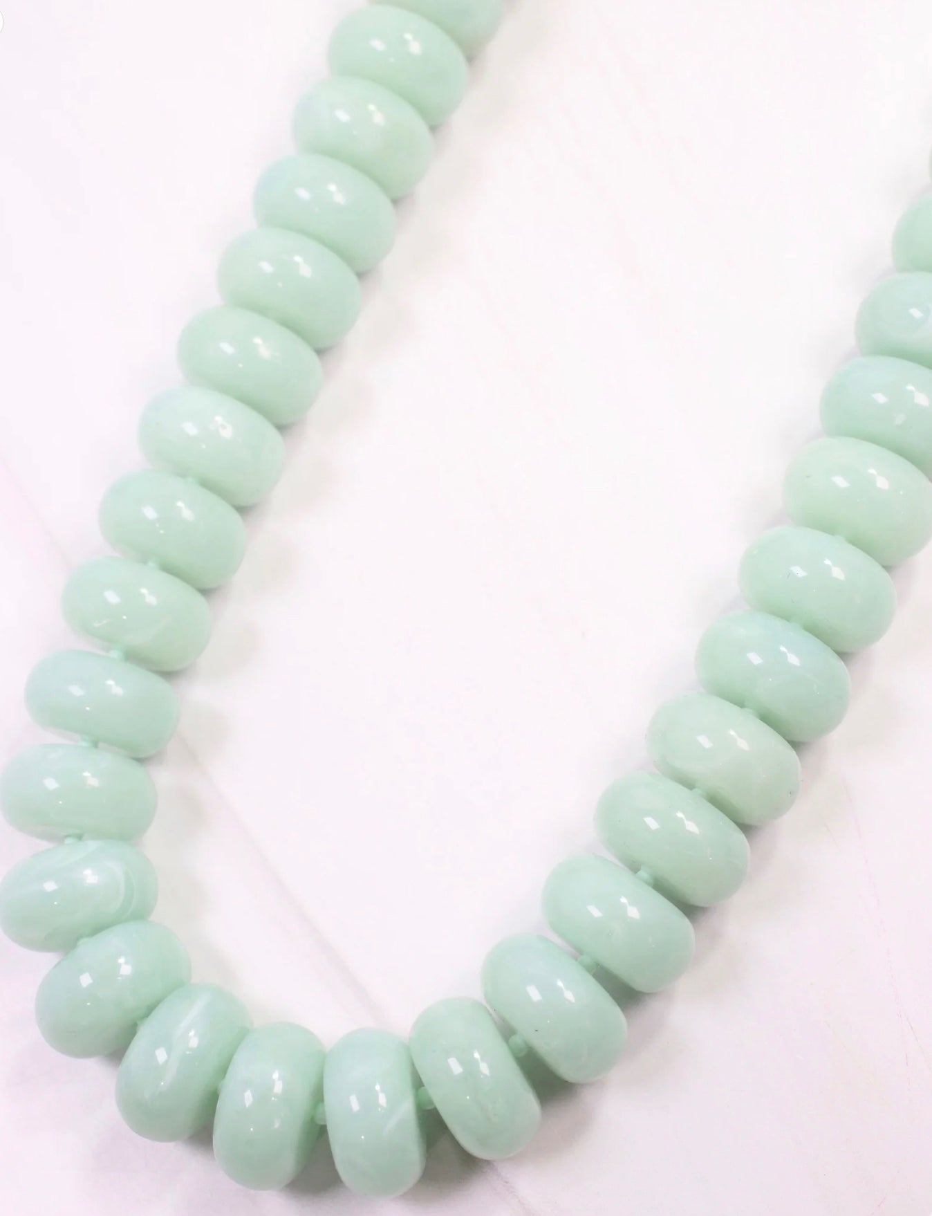 Pipestone Marble Beaded Necklace Mint