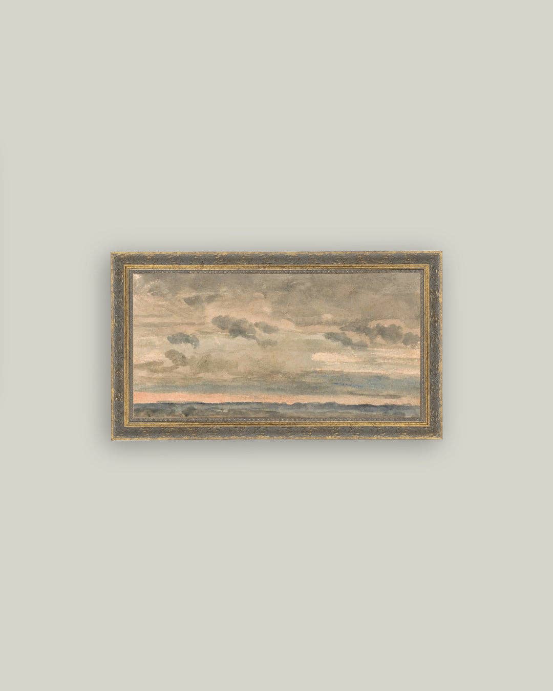 Sunset Sky Framed Antique Art: 7x5