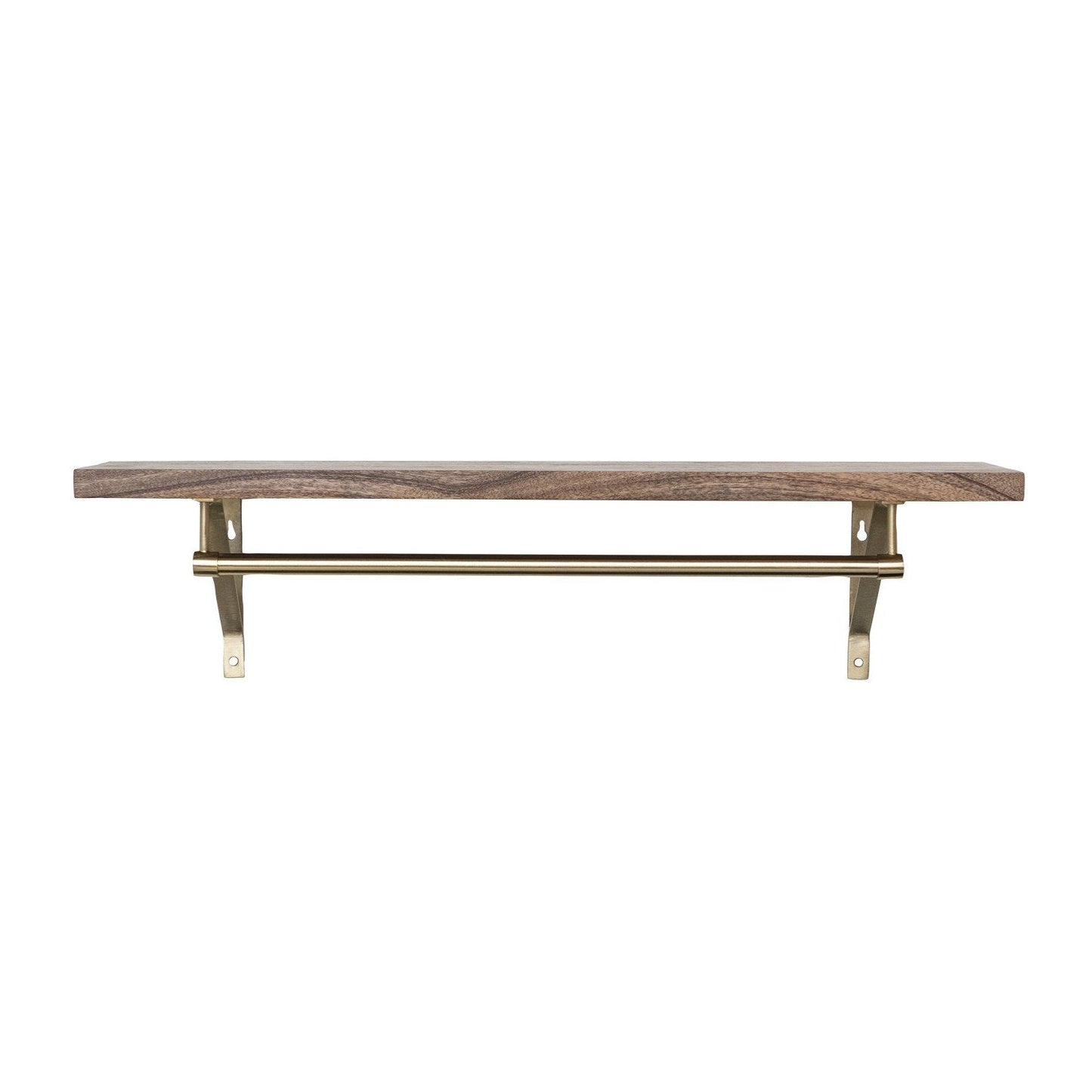 Mango Wood & Metal Wall Shelf w/ Rod