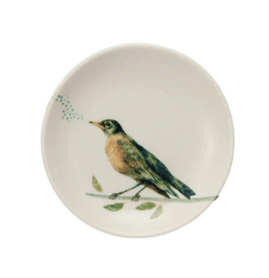 Stoneware Dish w/Bird on Branch