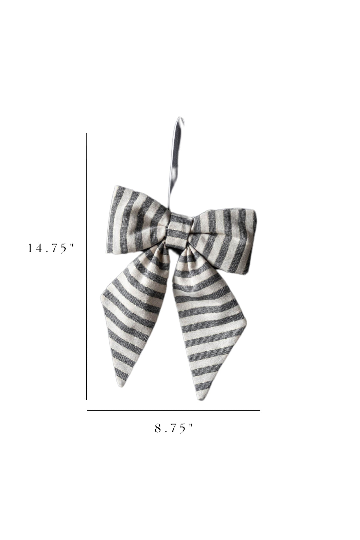 Striped Green with thin Gold Stripe Fabric Bows: Medium