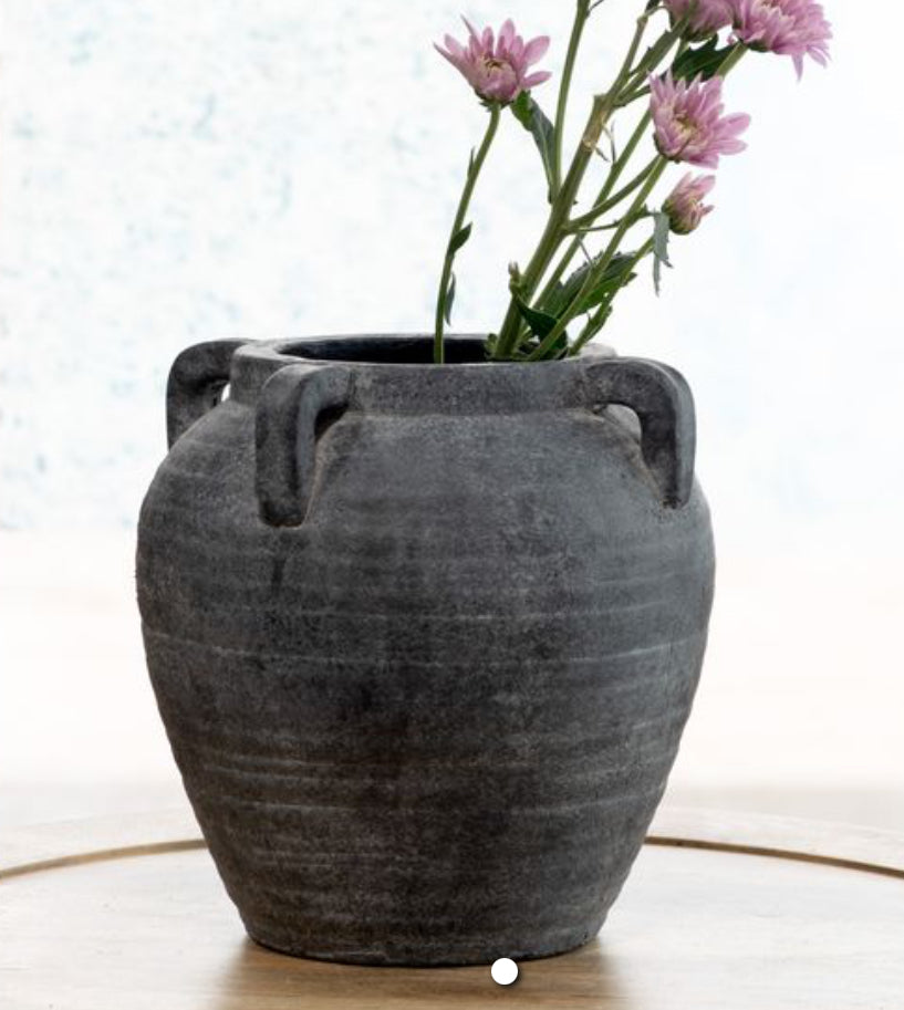 8.5" Charcoal Handle Vase