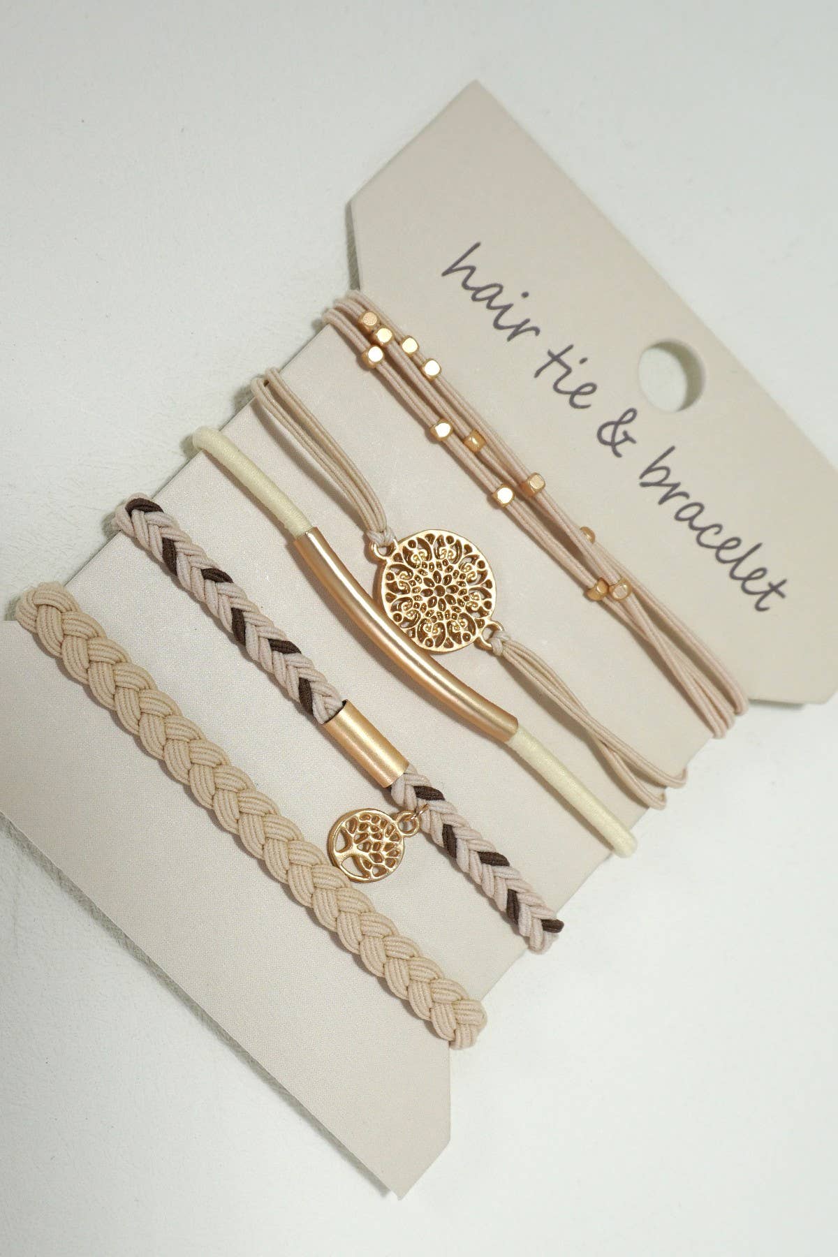 Knot Bracelet Hair Ties- off white