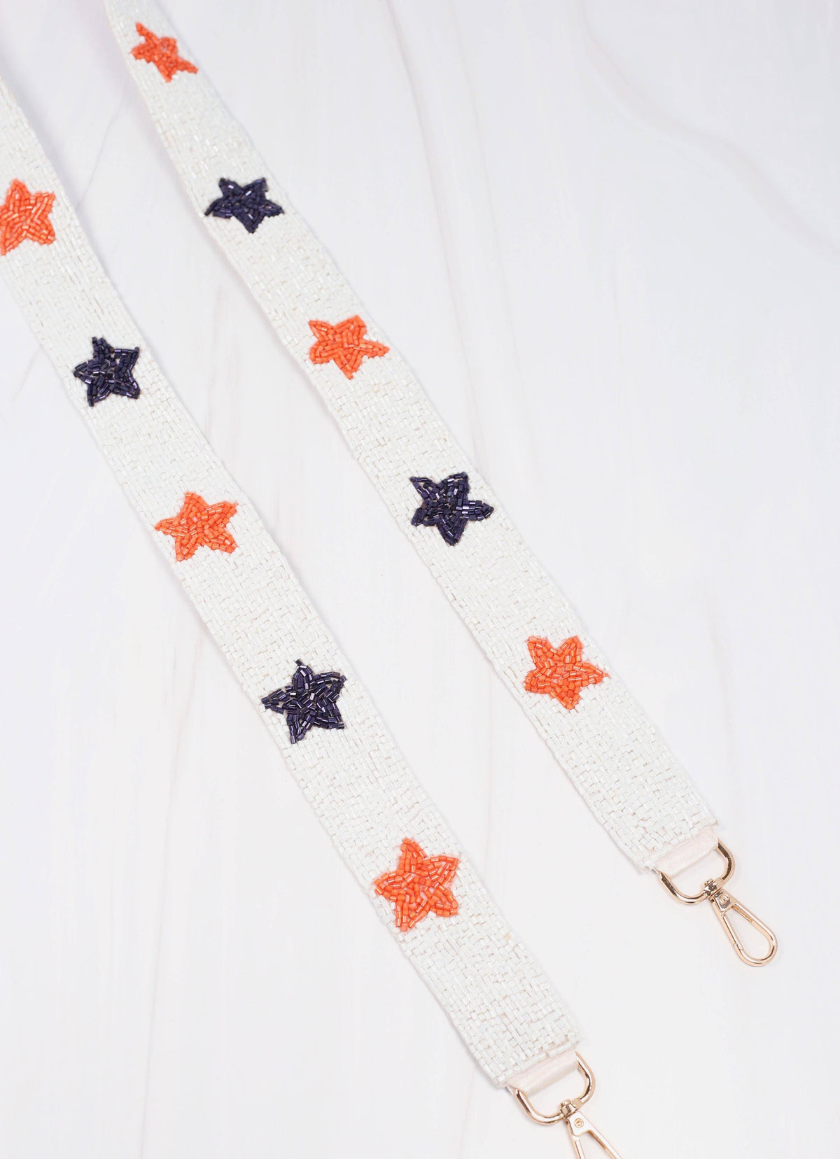 Stetson Star Beaded Crossbody Strap WHITE NAVY ORANGE