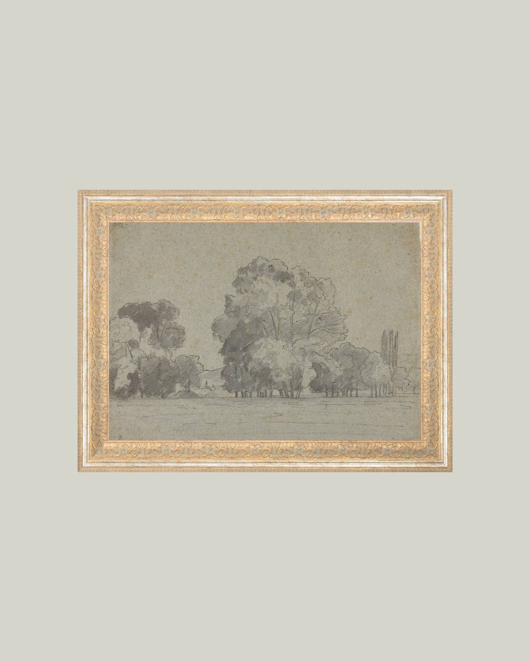 Grove Of Trees Framed Antique Art: Mini